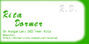 rita dormer business card